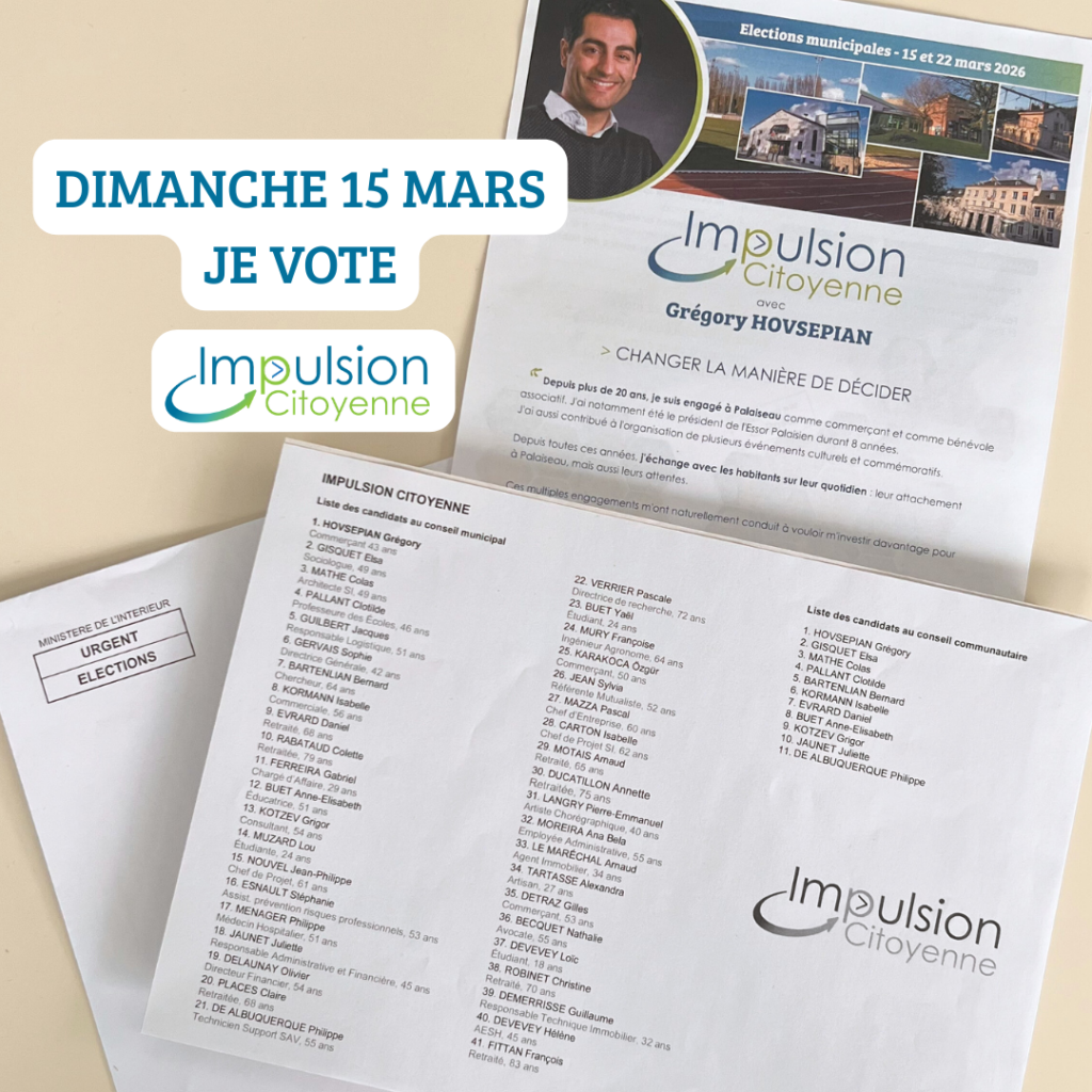Dimanche 15 mars je vote Impulsion Citoyenne